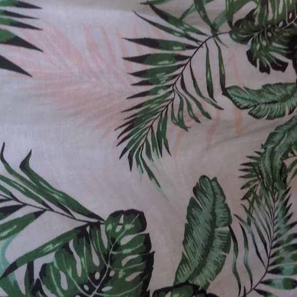 100% Linen leaf print shift dress - Picture 5 of 5